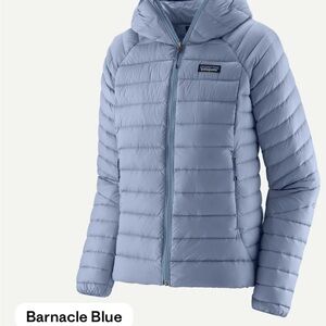 Patagonia Women's Barnacle Blue Down Sweater Hoodie Large